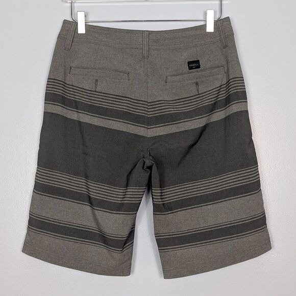 O'Neill Hybrid Men's Gray Striped Board Shorts Waist 30 - Picture 4 of 8